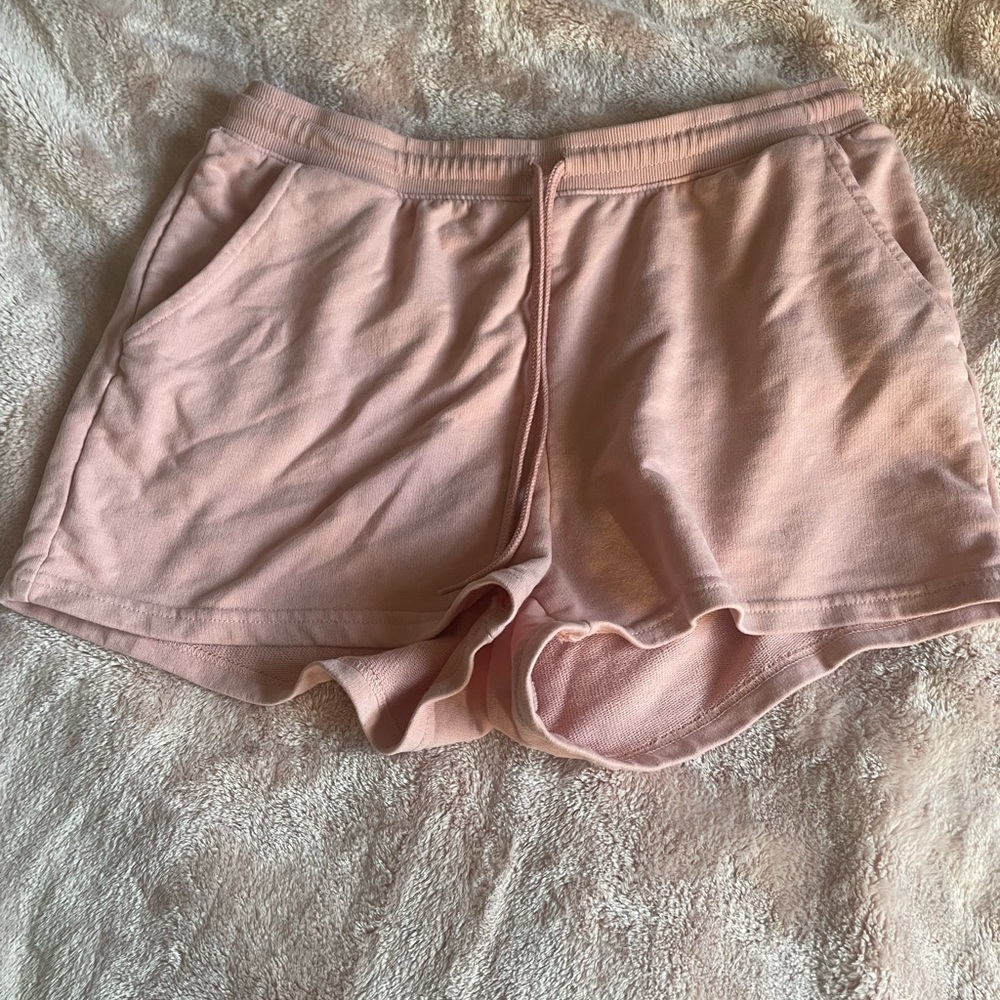 Pink drawstring shorts